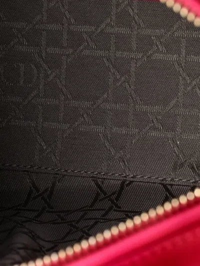 Pre-owned Dior Lady  Bag Cannage Quilt Lambskin Medium Satchel In Pink