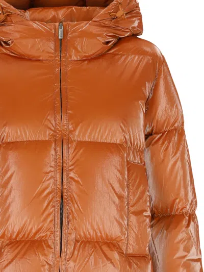 K-way Hooded Padded Jacket In Orange