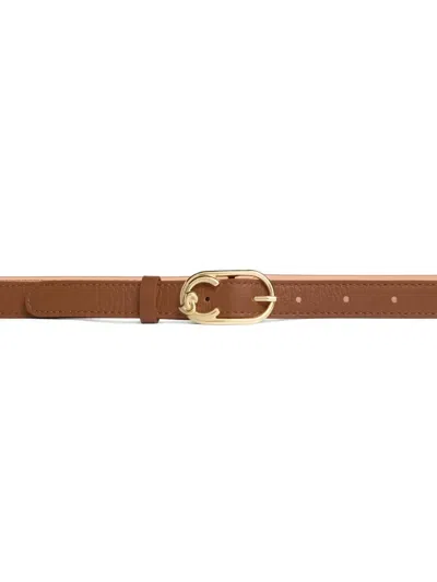 Coccinelle Textured Buckle Belt In Brown