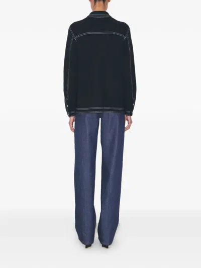 Tory Burch Topstitch Jacket In Black