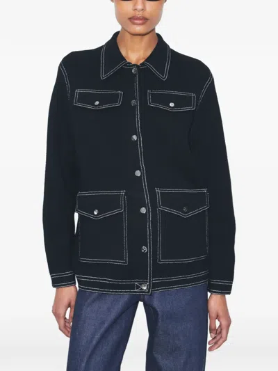 Tory Burch Topstitch Jacket In Black