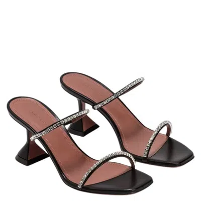 Amina Muaddi Gilda Crystal Embellished Sandals In Black