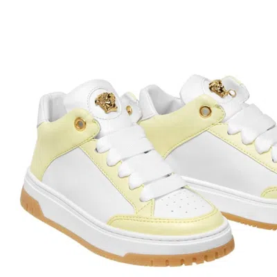 Young Versace La Medusa Sneakers In Yellow