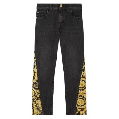 Young Versace Kids Barocco Print Jeans In Multi