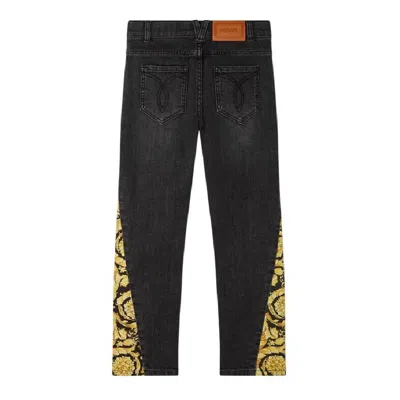 Young Versace Kids Barocco Print Jeans In Multi