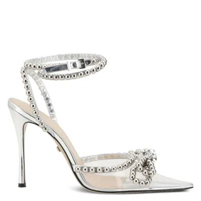 Mach&mach Mach & Mach Double Bow Embellished Pumps In Silver