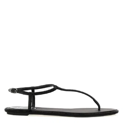 René Caovilla Rene Caovilla Diana Crystal Flat Sandals In Multi