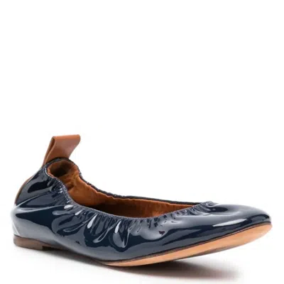 Lanvin The Ballerina Flat In Patent Leather For Women In Blue