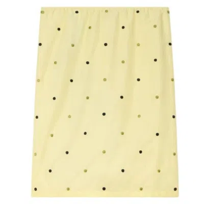 Kenzo Peonies Embroidered Drawstring Skirt In Yellow