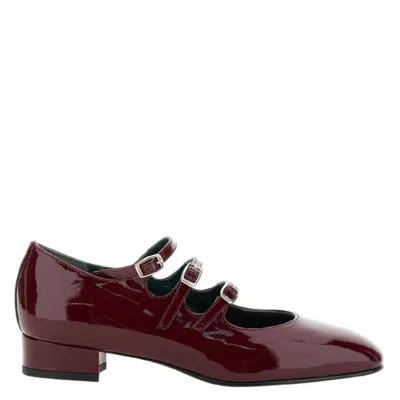 Carel Ariana Patent Leather Ballet Flats In Burgundy