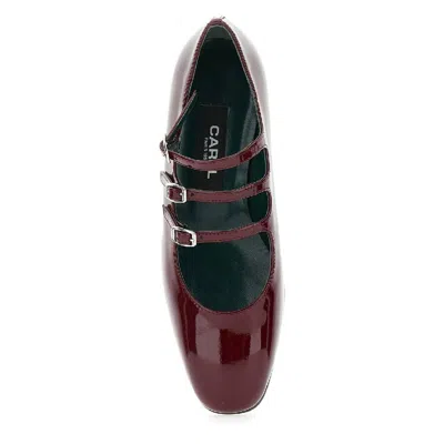 Carel Ariana Patent Leather Ballet Flats In Burgundy