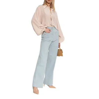 Victoria Beckham Alina Cotton Denim Jeans In Blue