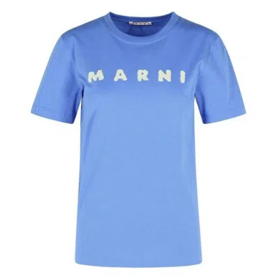 Marni Scribbled Logo Jersey T-shirt In Multi