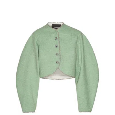 Rotate Birger Christensen Rotate Boucle Tailored Fit Jacket In Green