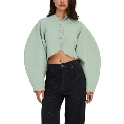 Rotate Birger Christensen Rotate Boucle Tailored Fit Jacket In Green