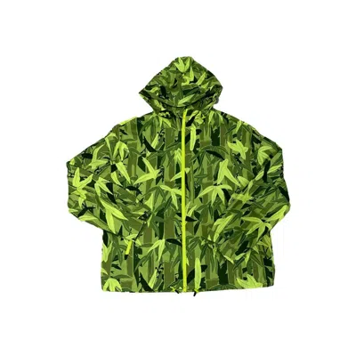 Kenzo Drawstring Hood Windbreaker Jacket In Green