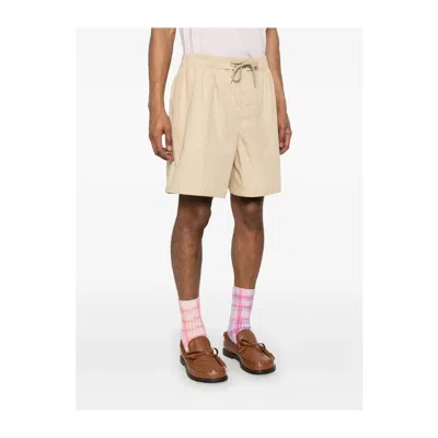 Kenzo Elasticated Drawstring Cotton Shorts In Gold