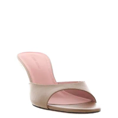 Amina Muaddi Jeanne 60 Leather Slippers In Neutral
