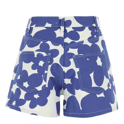 Marni Floral Pattern Cotton Trousers In Multi