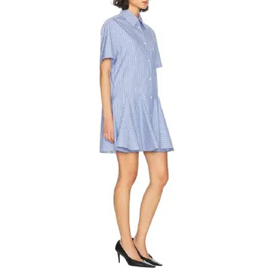 Marni Ruffle Skirt Cotton Dress In Blue