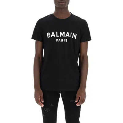Balmain Logo Embossed Cotton T Shirt In Multi