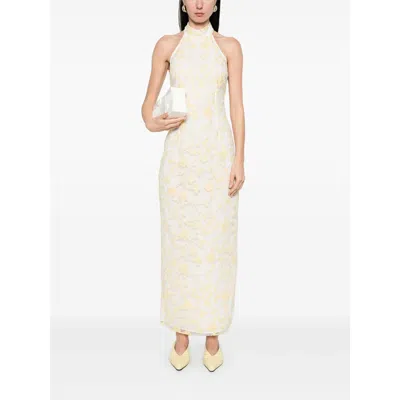 Rotate Birger Christensen Rotate Flower Beads Embroidered Maxi Dress In Multi