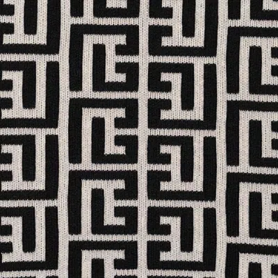 Balmain Jacquard Monogram Mini Dress In Black