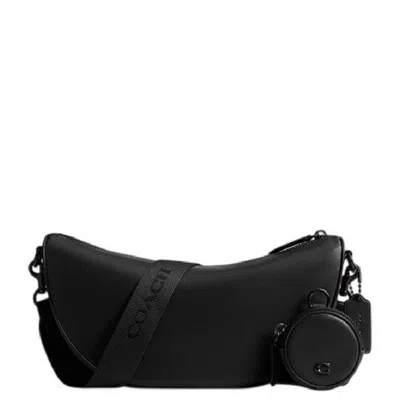 Coach Hall Soft Sling Leather Belt Bag In Black