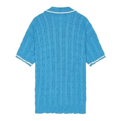Marni Short Sleeve Polo Shirt In Blue