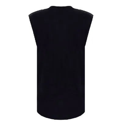 Balmain Logo Print Button Embellished Tank Top In Black