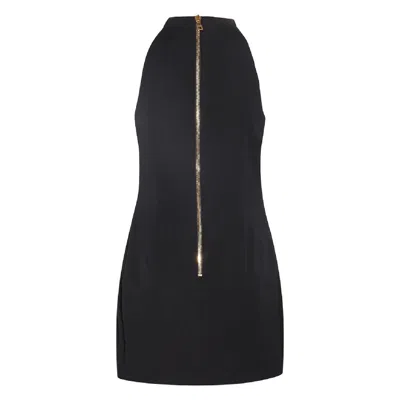 Balmain Halterneck Wrap Dress In Black