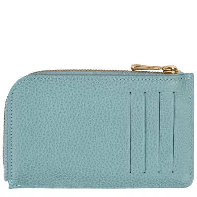 Longchamp Le Foulonne Card Holder In Blue