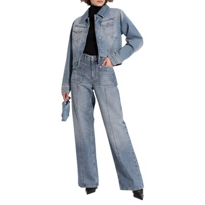 Victoria Beckham Cotton Denim Jacket In Blue