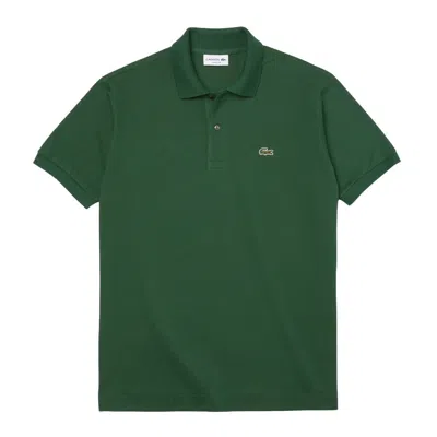 Lacoste Stretch Pique Short-sleeve Slim Fit Polo Shirt In Green