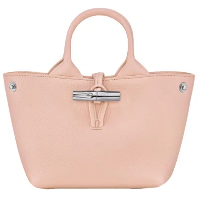 Longchamp Le Roseau Xs Top Handle Leather Bag In Pink