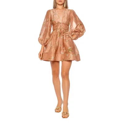 Zimmermann Drawn Illuminate Mini Dress In Dancing Floral