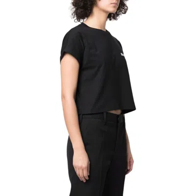 Balmain Flock Logo Print Cropped T Shirt In Multi