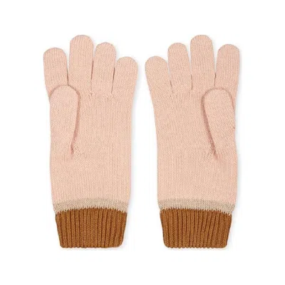 Chloé Chloe Kids Logo Embossed Knit Gloves In Pink