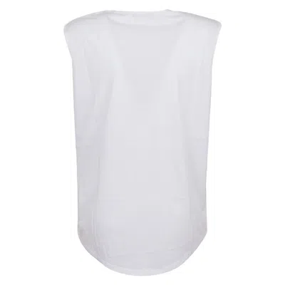 Balmain Sleeveless Button Cotton Shirt In White