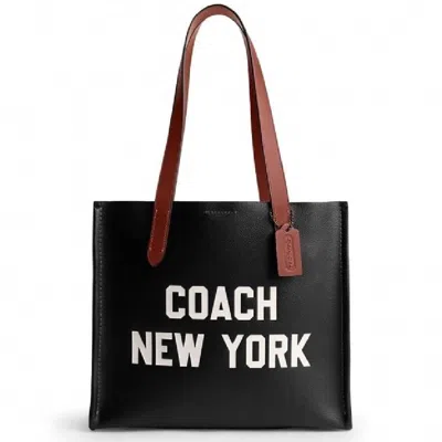 Coach Relay Graphic 34 Tote Bag In Black