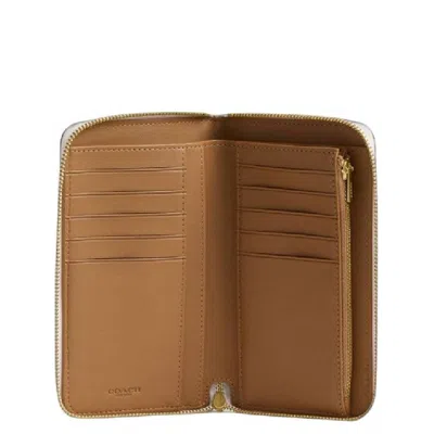 Coach Essential Zip Around Leather Wallet In White