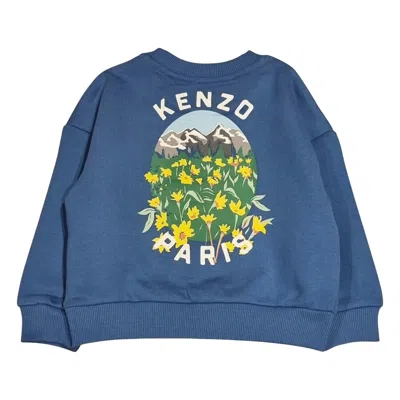 Kenzo Kids Logo Print Sweatshirt In Blue