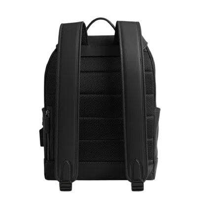 Coach League Flap Leather Backpack In Gray