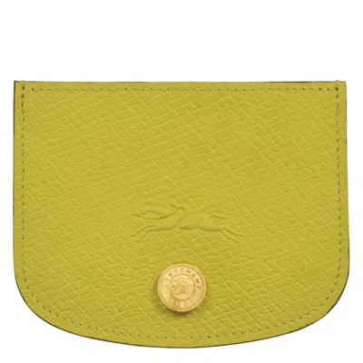 Longchamp Epure Leather Card Holder In Yellow