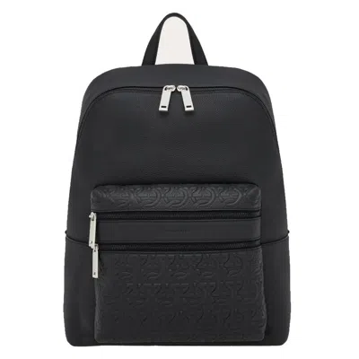 Ferragamo Embossed Backpack In Black