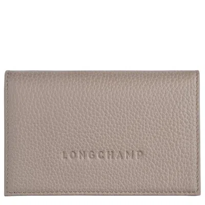 Longchamp Leather Card Holder In Neutral