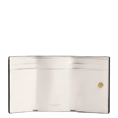 Coach Mini Trifold Leather Wallet In Neutral