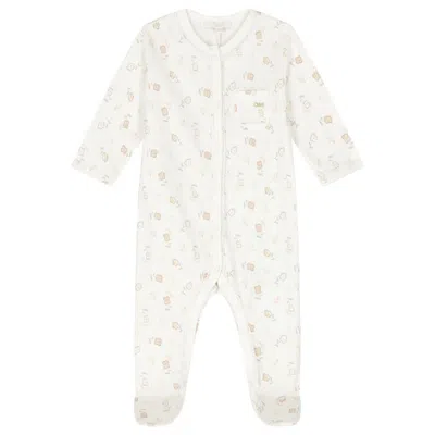 Chloé Chloe Kids Floral Print Cotton Onesie Set In White