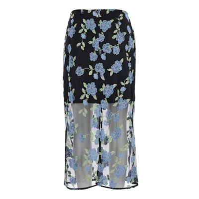 Rotate Birger Christensen Rotate Mesh Midi Pencil Skirt In Black