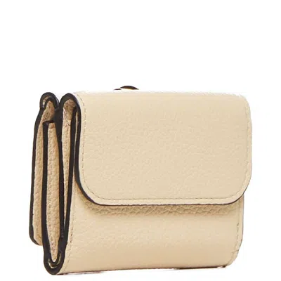 Chloé Chloe Mini Trifold Leather Wallet In Neutral